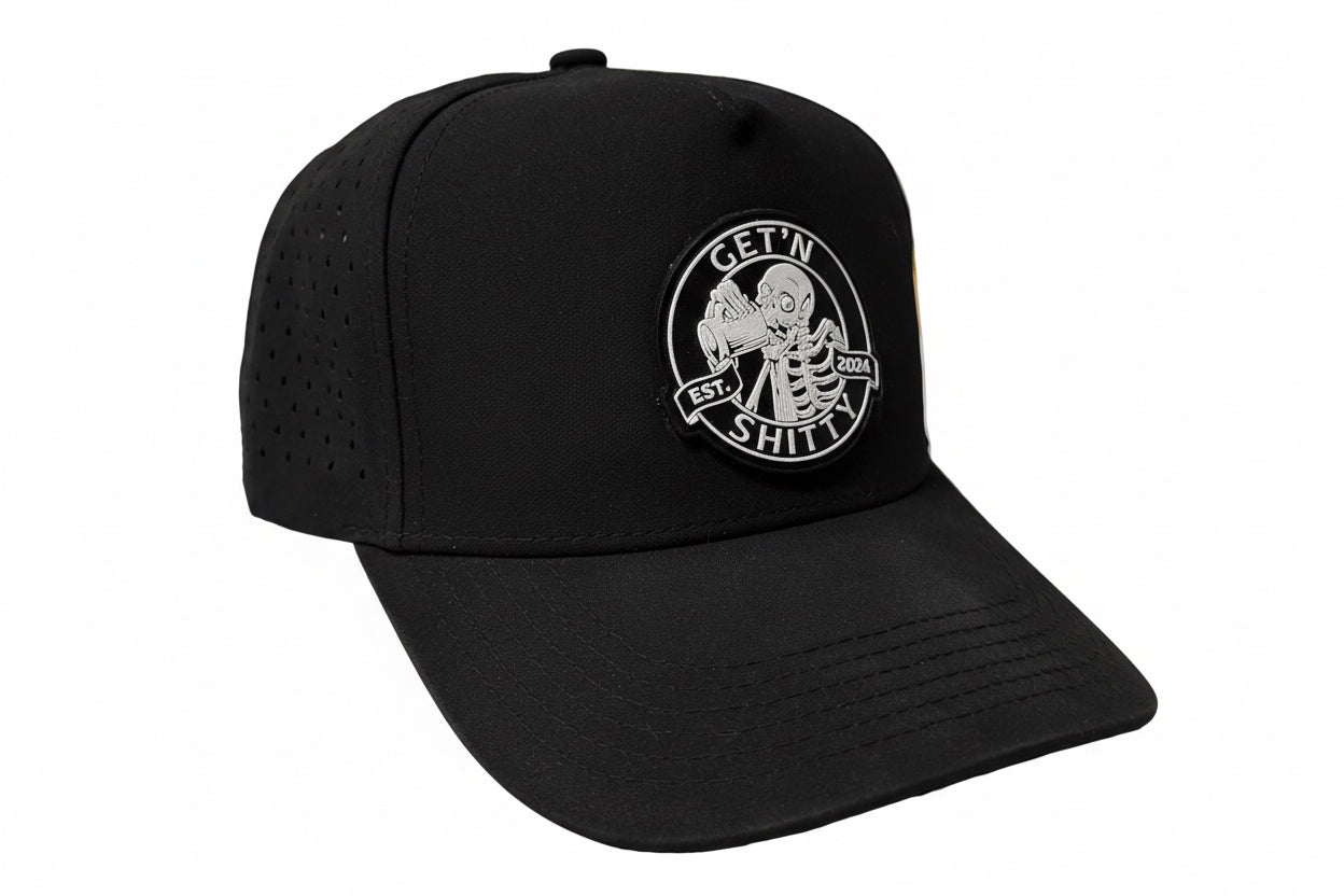 Getnshitty Blk/Wht Rubber Patch SnapBack