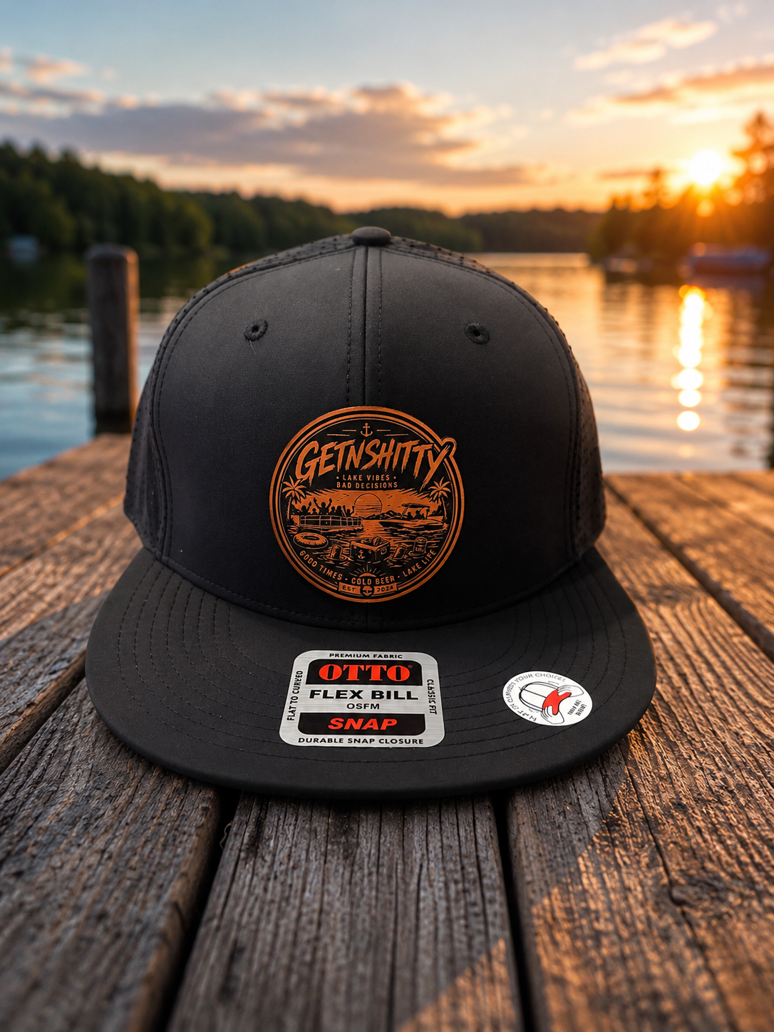 Getnshitty Leather patch hat