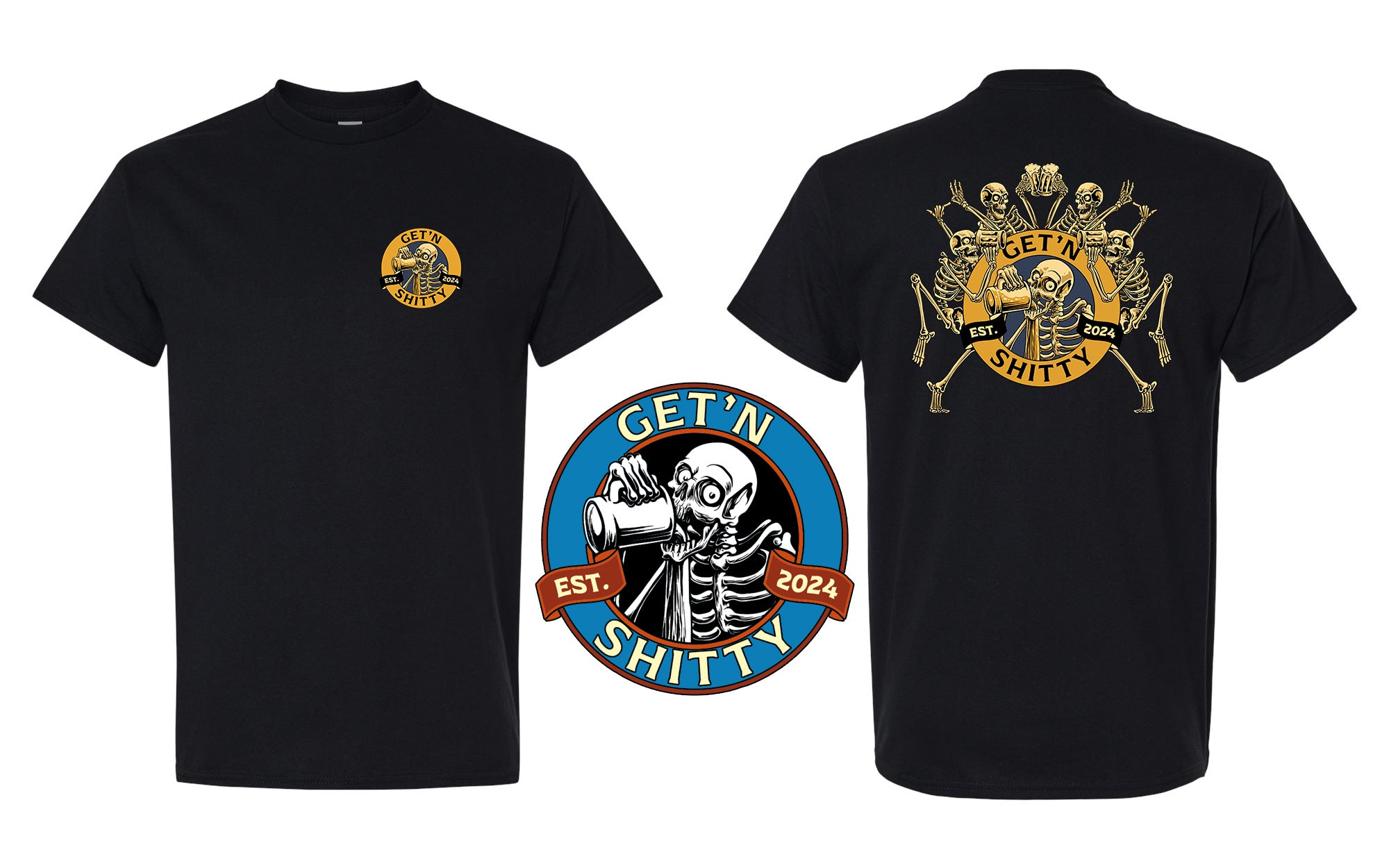 Getn' Shitty Bonin' Around Color Short Sleeve Tee