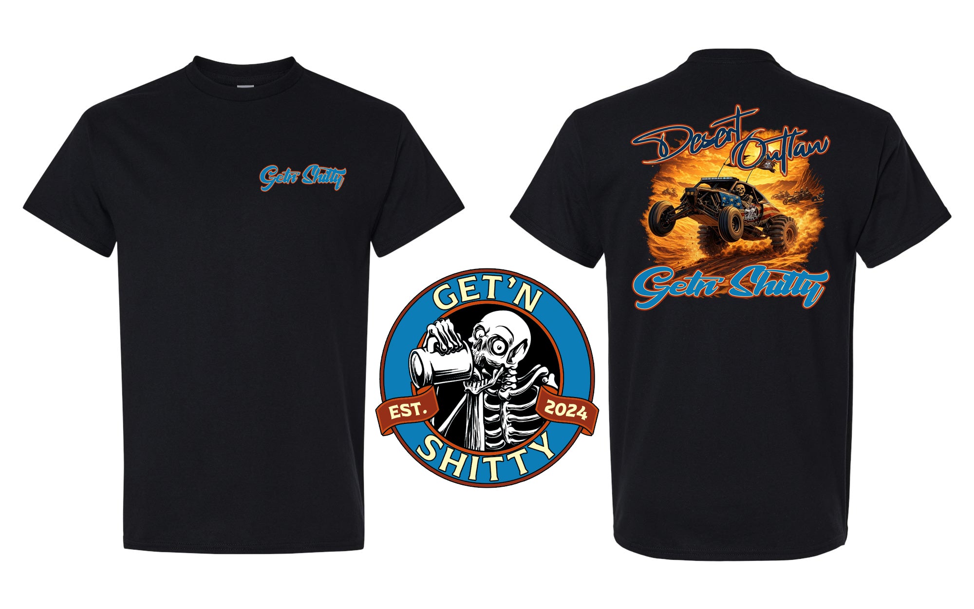 Getn' Shitty Desert Outlaw Short Sleeve Tee