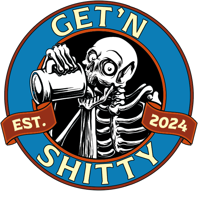 Getn Shitty - Desert Outlaw – 4" Glossy Sticker (Dishwasher Safe)