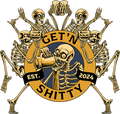 Getn Shitty - Bones Color – 4" Glossy Sticker (Dishwasher Safe)
