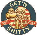 Getn Shitty - USA – 4" Glossy Sticker (Dishwasher Safe)