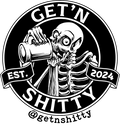 Getn Shitty – 4" Glossy Sticker (Dishwasher Safe)
